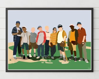 Baseball Coach Gift The Sandlot Illustration Art Baseball Decor Sandlot Poster Father's Day Gift, Man Cave Decor, Baseball Room Decor