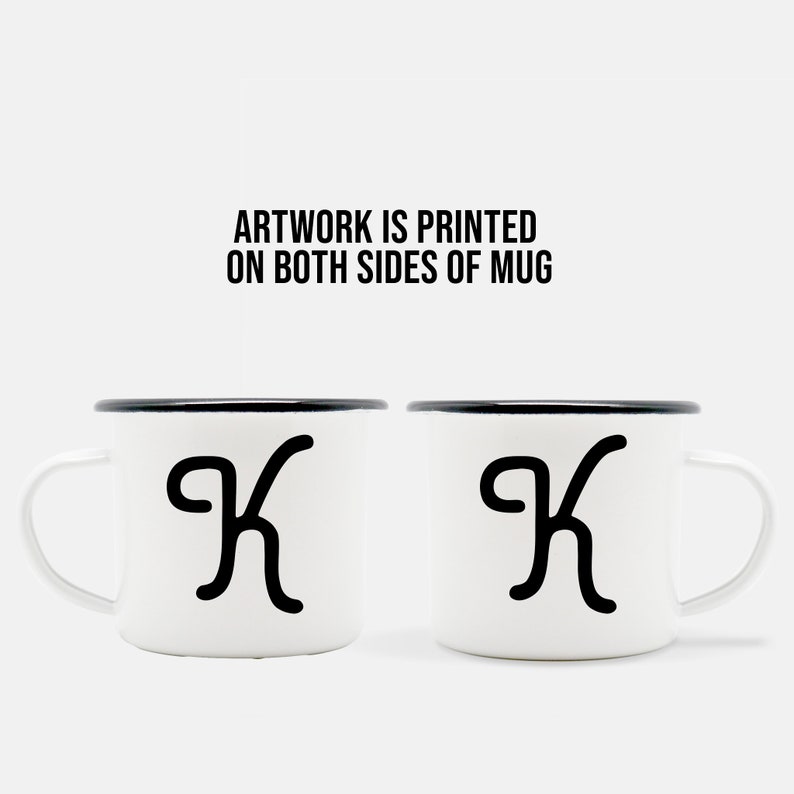 Set of 2 Personalized Camping Mugs With Initials Monogram Etsy