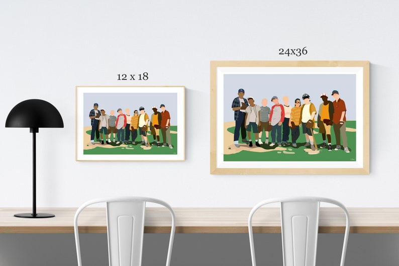 The Sandlot Illustration Art, Baseball Decor, Movie Poster, Boys Room Decor, Playroom Decor, Hand Drawn Art Print, Sandlot Poster image 7