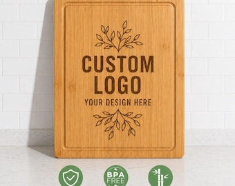 Tabla de cortar de bambú personalizada / Decoración de cocina grabada a medida, ecológica