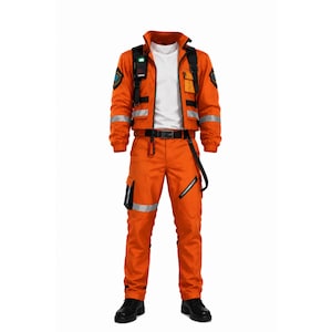 Orange taktisk cosplay komplett set | Cyberpunk utilityuniform kostym | Anime Techwear