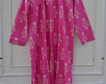 Baumwolle Sommer leicht Block Print Boho Kleid für Damenbekleidung Nachtkleid