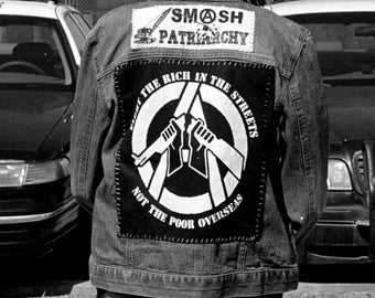 Fight the Rich, Not the Poor  - Punk Back Patch