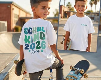 Endlich Schulkind T-Shirt | Personalisiertes Einschulungs-Shirt | Erstklässler
