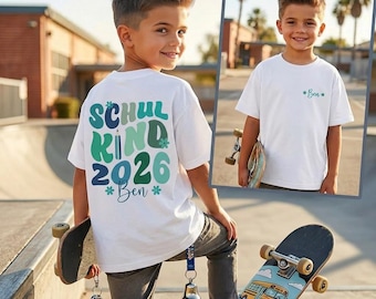 Endlich Schulkind T-Shirt | Personalisiertes Einschulungs-Shirt | Erstklässler
