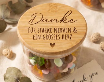 Dankeschön Geschenk Lehrerin Erzieherin | Personalisiertes Glas mit Gravur | Abschiedsgeschenk Kindergarten Schule 240ml