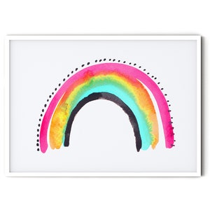 Rainbow Print / Home Decor / Nursery Wall Art / Art Print / Kids Prints / Colourful Nursery print / Watercolour Painting image 3