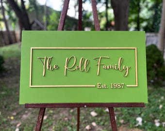 3D Last Name Wood Sign: Personalized Family Name, Housewarming Gift