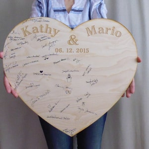 Wedding Guestbook Alternative Personalized Extra Large Wood Custom Engraved Board Unique Wedding Guest Book Rustic Wedding Guestbook image 3