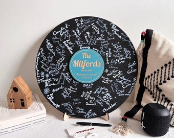 Wedding Record Guest Book Guestbook Alternative Sign, Bridal Shower, Anniversary, Music Lovers Gift