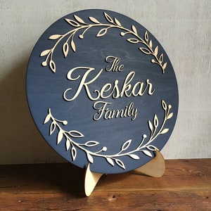 Wood family name sign, last name sign, wedding, anniversary, engagement, newlyweds Christmas gift image 4