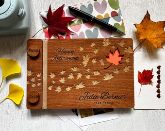 Personalized Retirement Guest Book: Maple Leaf Keepsake Coworker Gift