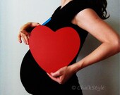 CHALKBOARD Pregnancy Maternity Photo Props Engagement or Wedding Photobooth Prop, Baby Shower Decor Heart Shaped Chalk Board