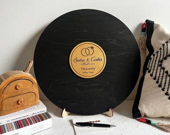 Music Record Guest Book Alternative, Wood Sign, Engagement Gift, Graduation, Bar/Bat Mitzvah Guestbook