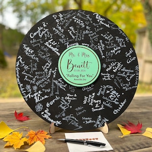 Wedding Guest Book Alternative, Vinyl Record Sign, Bridal Shower, Anniversary, Music Lovers Gift