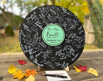 Wedding Guest Book Alternative, Vinyl Record Sign, Bridal Shower, Anniversary, Music Lovers Gift
