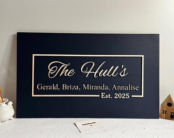 Last Name Wood Sign: Personalized Family Reunion or Anniversary, Engagement Gift