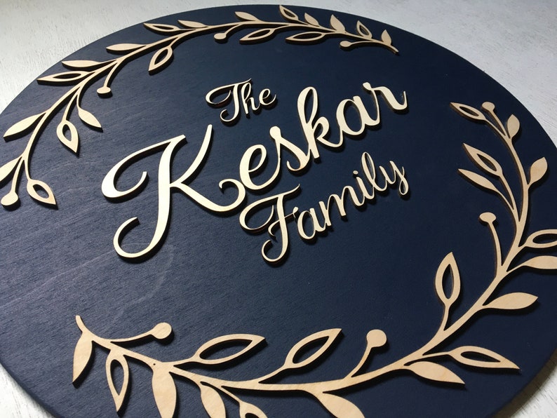 Wood family name sign, last name sign, wedding, anniversary, engagement, newlyweds Christmas gift image 2