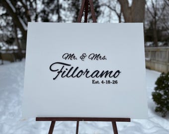 Personalized Wood Wedding Guestbook Welcome Sign, Custom Colors
