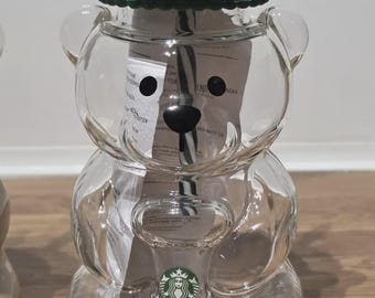 Starbucks Bearista Bear Glass Jar Cold Cup with Straw 2026 Holiday Xmas Gifts