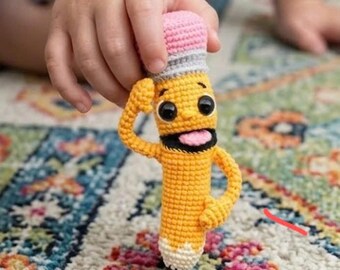 Bleistift Amigurumi Häkelanleitung - Puppe mit Gesicht, Anleitung für Anfänger (PDF Download)
