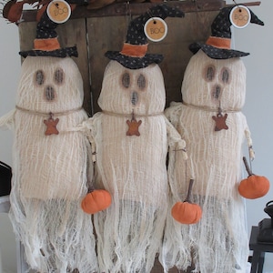 Primitive Handmade Ghost - Chase - Halloween Decor - Handmade Folk Art