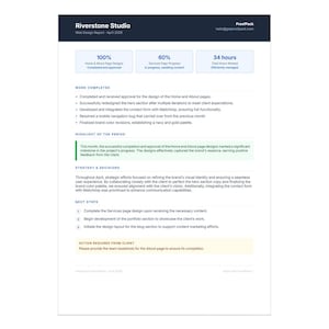 Client Report Template for Web Designers — Freelancer Monthly Report Example (Free)