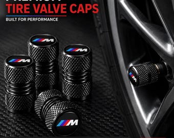 M Performance Style Aluminum Tire Valve Caps | Universal Wheel Accessories Set (4PCS)