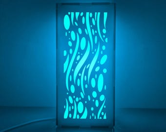 Abstrakcyjny plik wektorowy lampy LED Flow, wycinany laserowo lightbox SVG (pobieranie cyfrowe)
