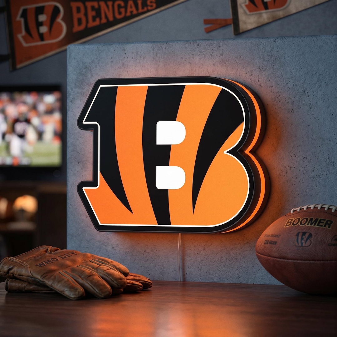 Cincinnati Bengals LED Light Box, Custom Dimmable Acrylic Team Sign ...
