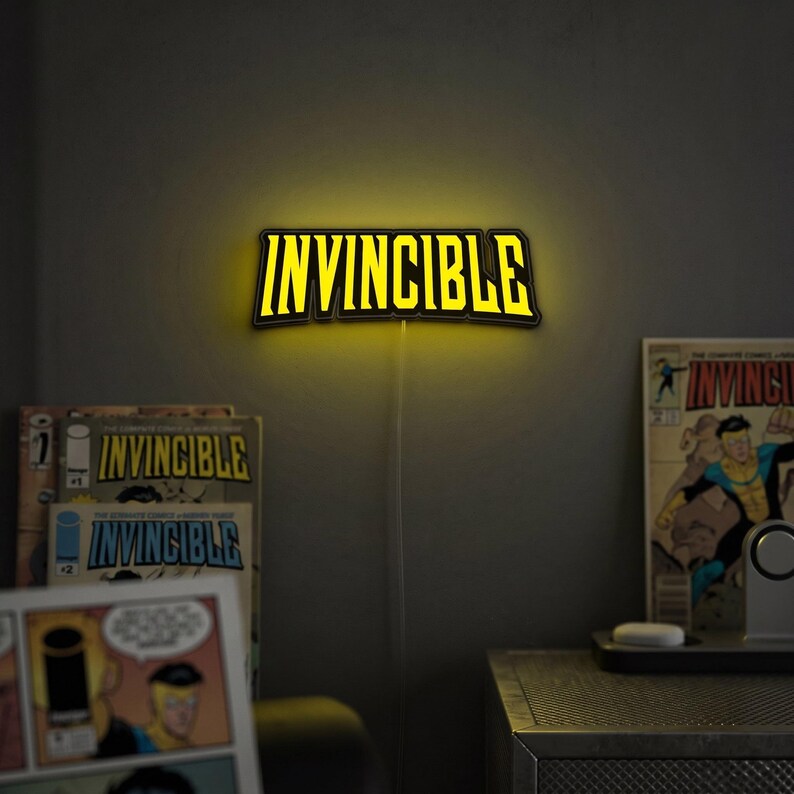 Invincible Comic Sign Light, Custom Superhero Wall Art for Game Room - Etsy