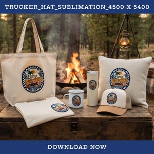 Weekend Mode Trucker Hat PNG, Retro Summer Badge Design (digital nedladdning)