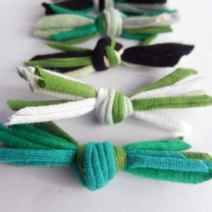 Recycled Tshirt Kitty Knots Cat Toys 6-pack Green Theme Ecofriendly image 2