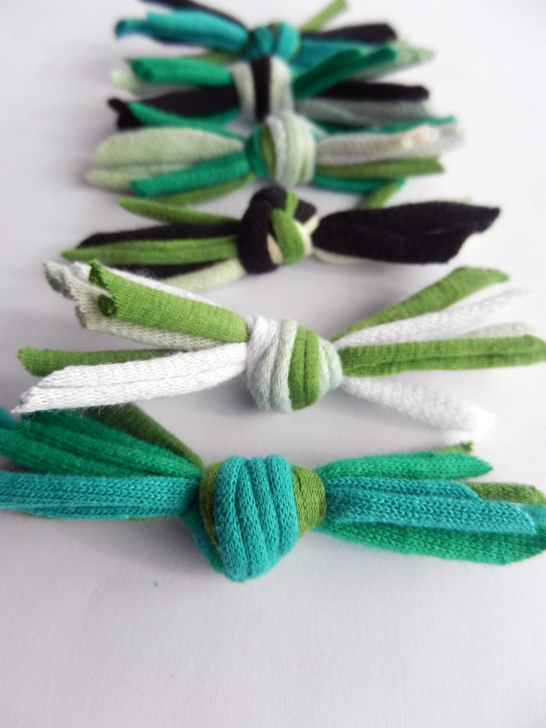 Recycled Tshirt Kitty Knots Cat Toys 6-pack Green Theme Ecofriendly image 2