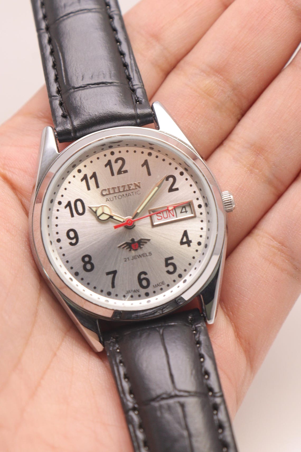 Vintage Citizen Automatic Movement No 8200 Japan Made Day Date Men's Wristwatch., photo 4 sur 5