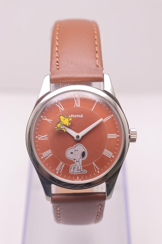 Hand Crafted Vintage HMT Snoopy and Woodstock Toffee Bronze Dial Men's Watch. | HMT Mechanical Watch. | Snoopy Peanut Watch.