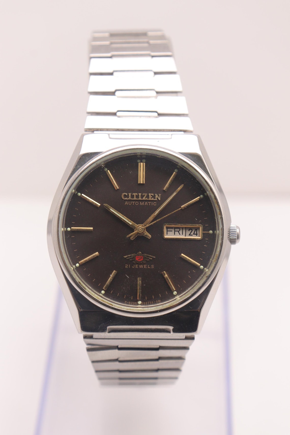 Vintage Citizen Automatic Movement No 8200 Japan Made Day Date Men's Wristwatch., photo 1 sur 5