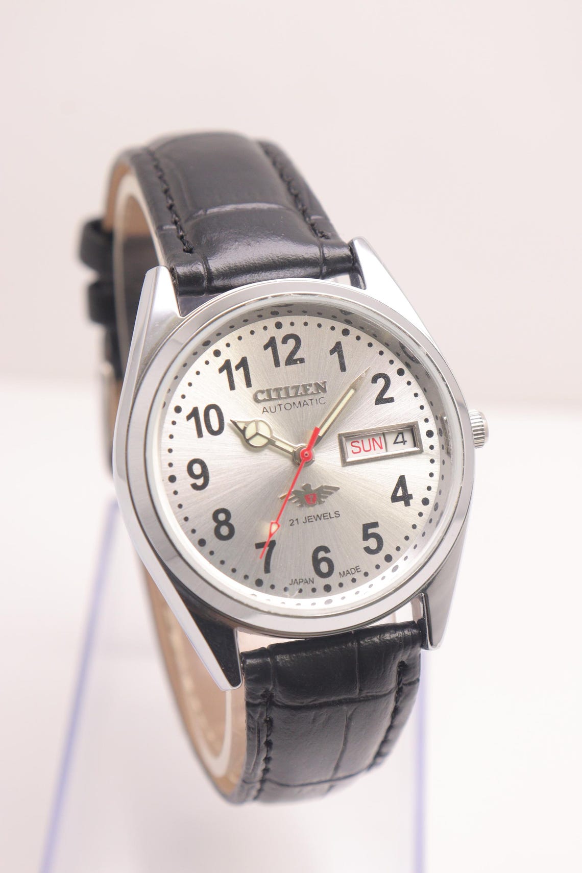 Vintage Citizen Automatic Movement No 8200 Japan Made Day Date Men's Wristwatch., photo 2 sur 5