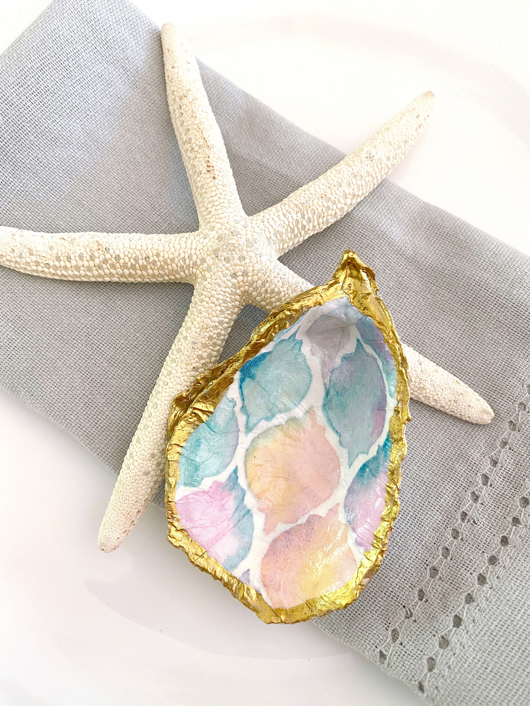 Oyster Shell Ring Dish Beach Decor Trinket Dish Flat Lay Etsy Italia