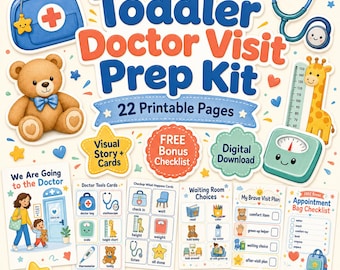 Toddler Doctor Visit Prep Kit, Social Story, Brave Chart (Digital Download)