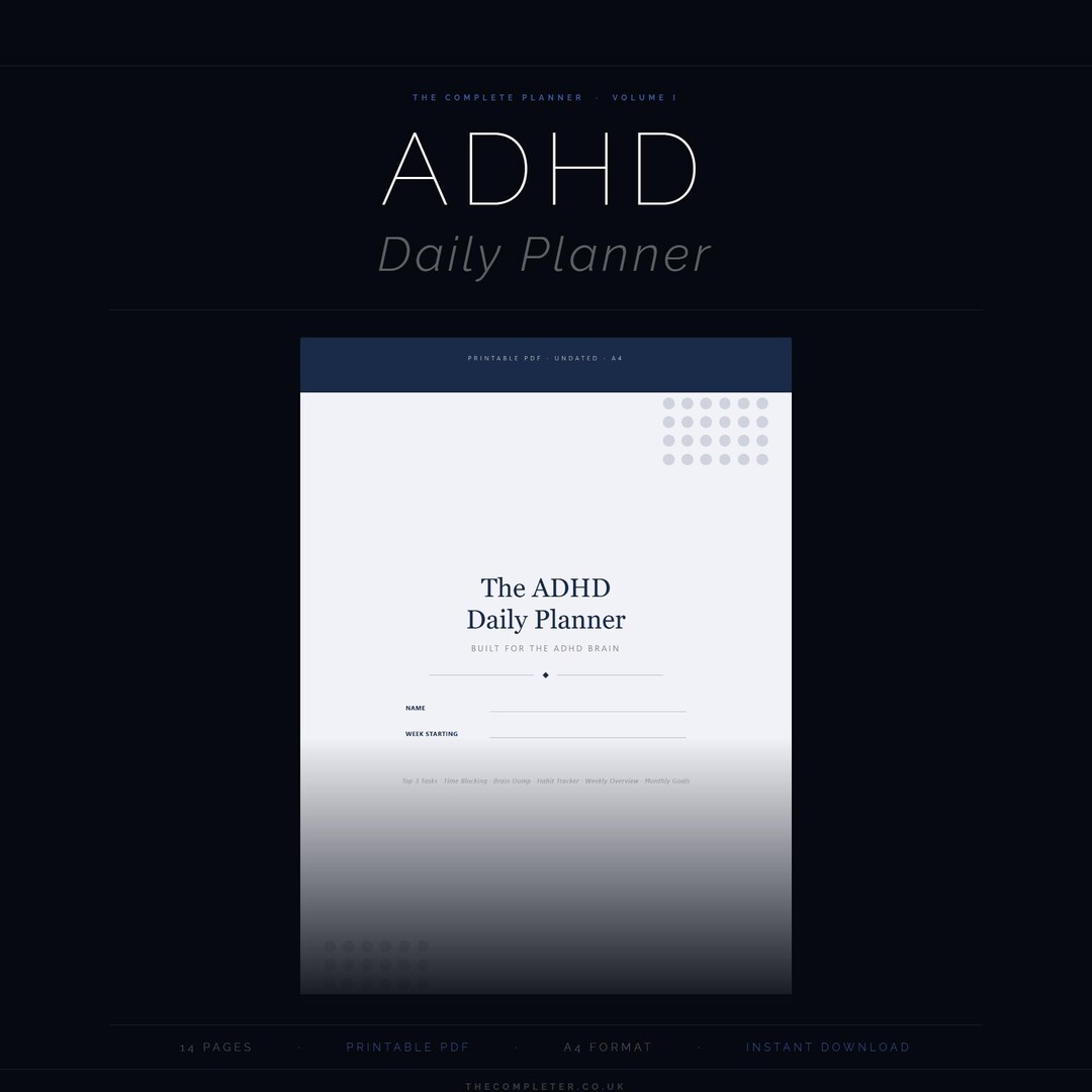 ADHD Executive Function Planner PDF, Daily Schedule, Time Blocking ...