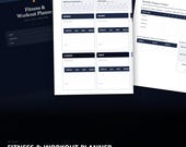 Fitness Planner Printable, Workout Tracker & Gym Log, Midnight, Exercise Journal, Weight Loss Tracker, Nutrition Log, Exercise Log