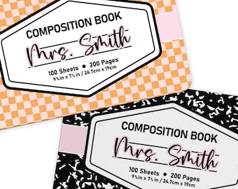 Personalized Teacher Desk Mat: Retro Composition Book Mouse Pad