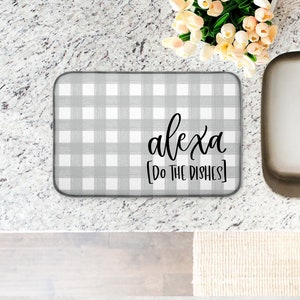 Alexa Do The Dishes Wooden Farmhouse Sign, Funny Kitchen Sign