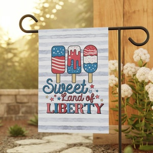 4th of July Garden Flag, Spring Garden Flag, Welcome Flag, Summer Garden Flag, Retro Garden Flag, House Flag, Independence Day, USA,Popsicle