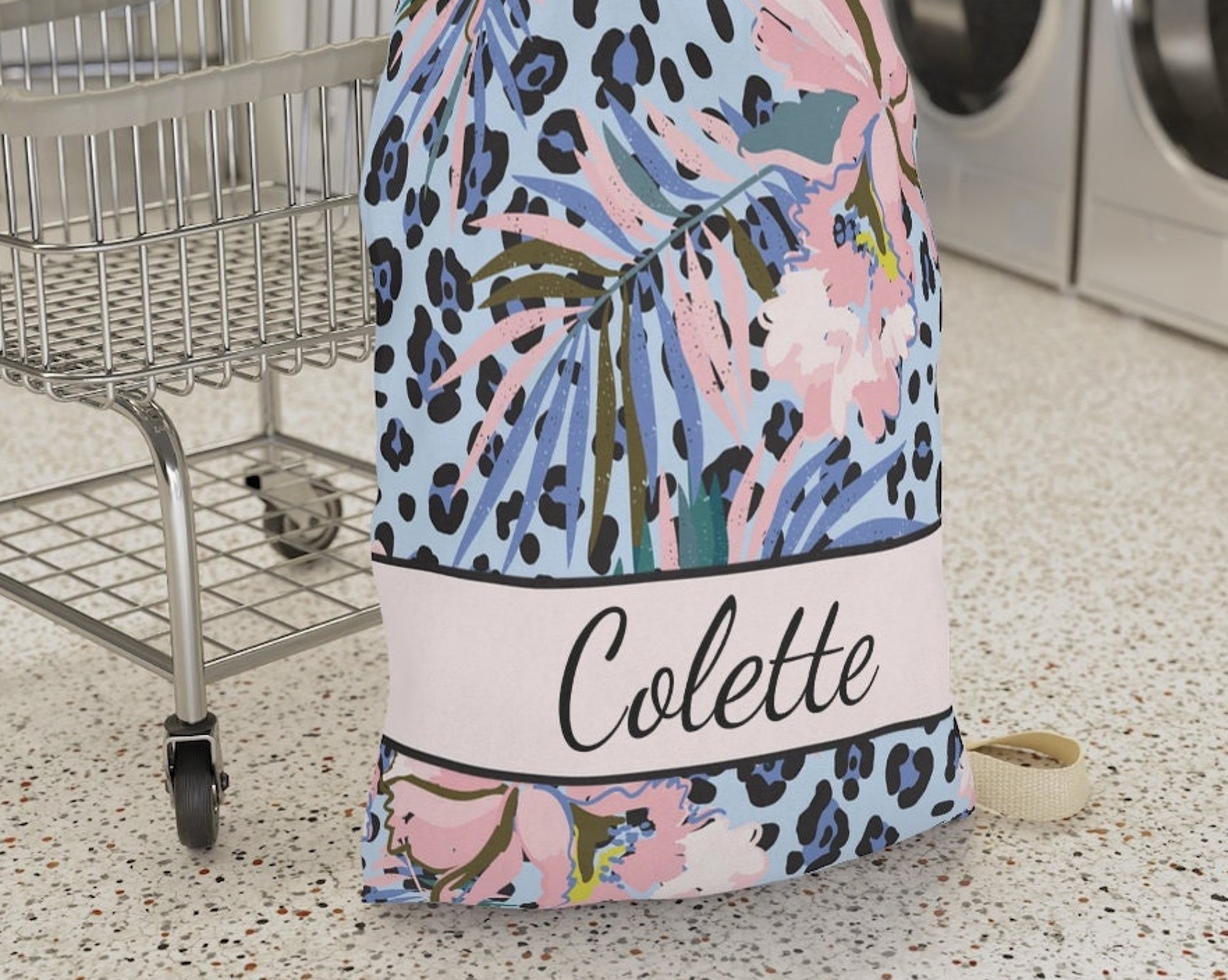 Personalized Laundry Bag Leopard Print