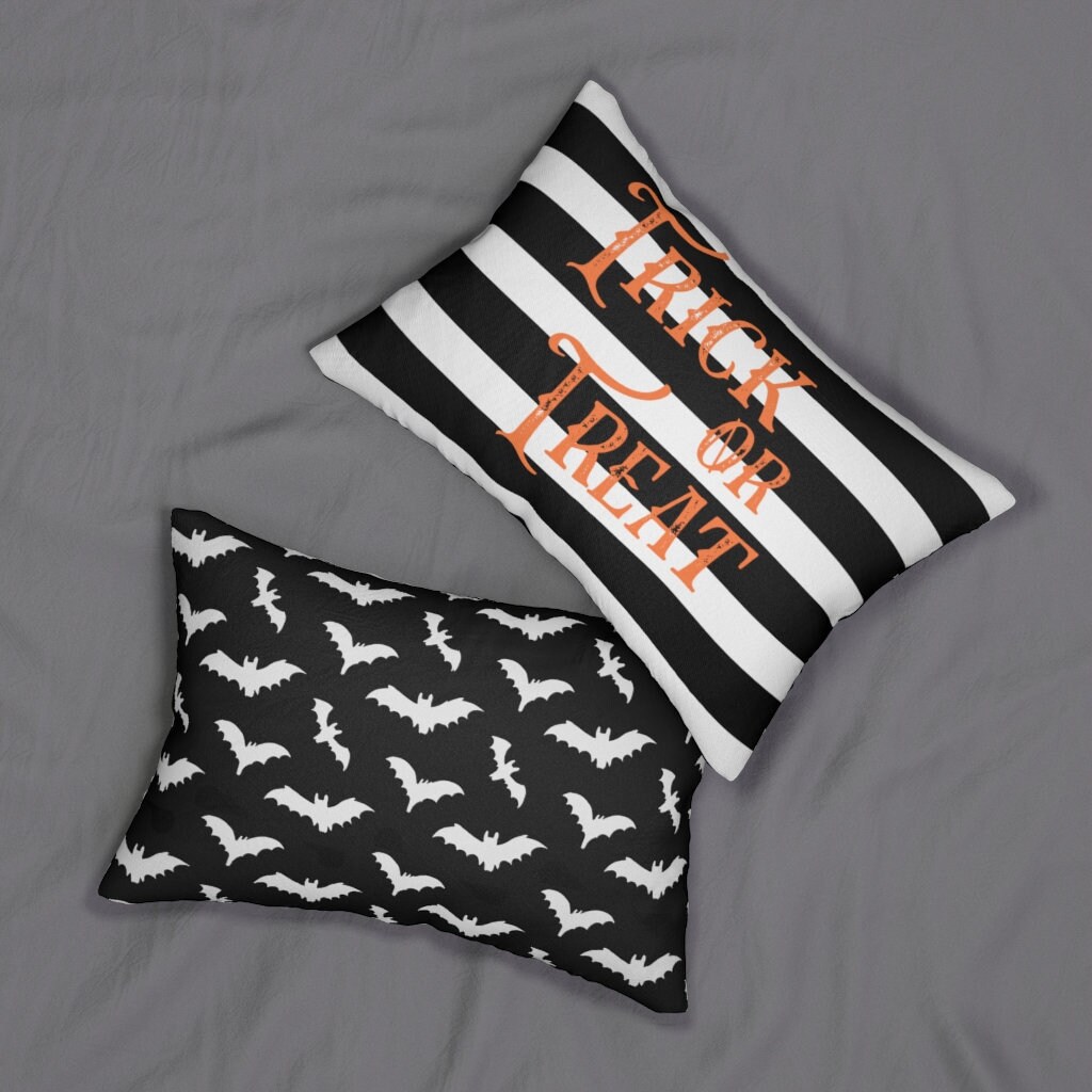 Trick or Treat Lumbar Pillow Halloween Pillow Etsy