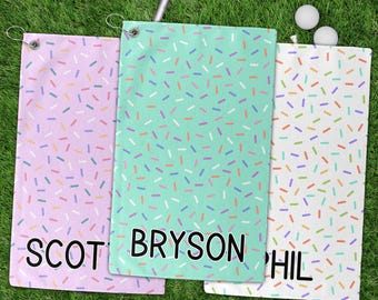 Personalized Golf Towel Sprinkled Design