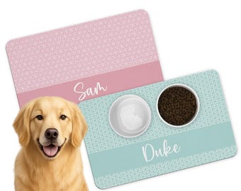 Personalized Pet Food Mat: Custom Dog/Cat Bowl Placemat
