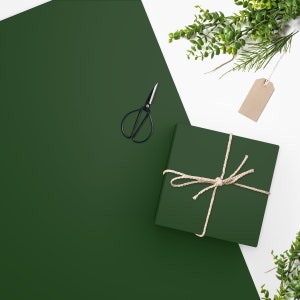 Wrapping Paper: Dark Green Christmas Tree Forest Green, Minimalist